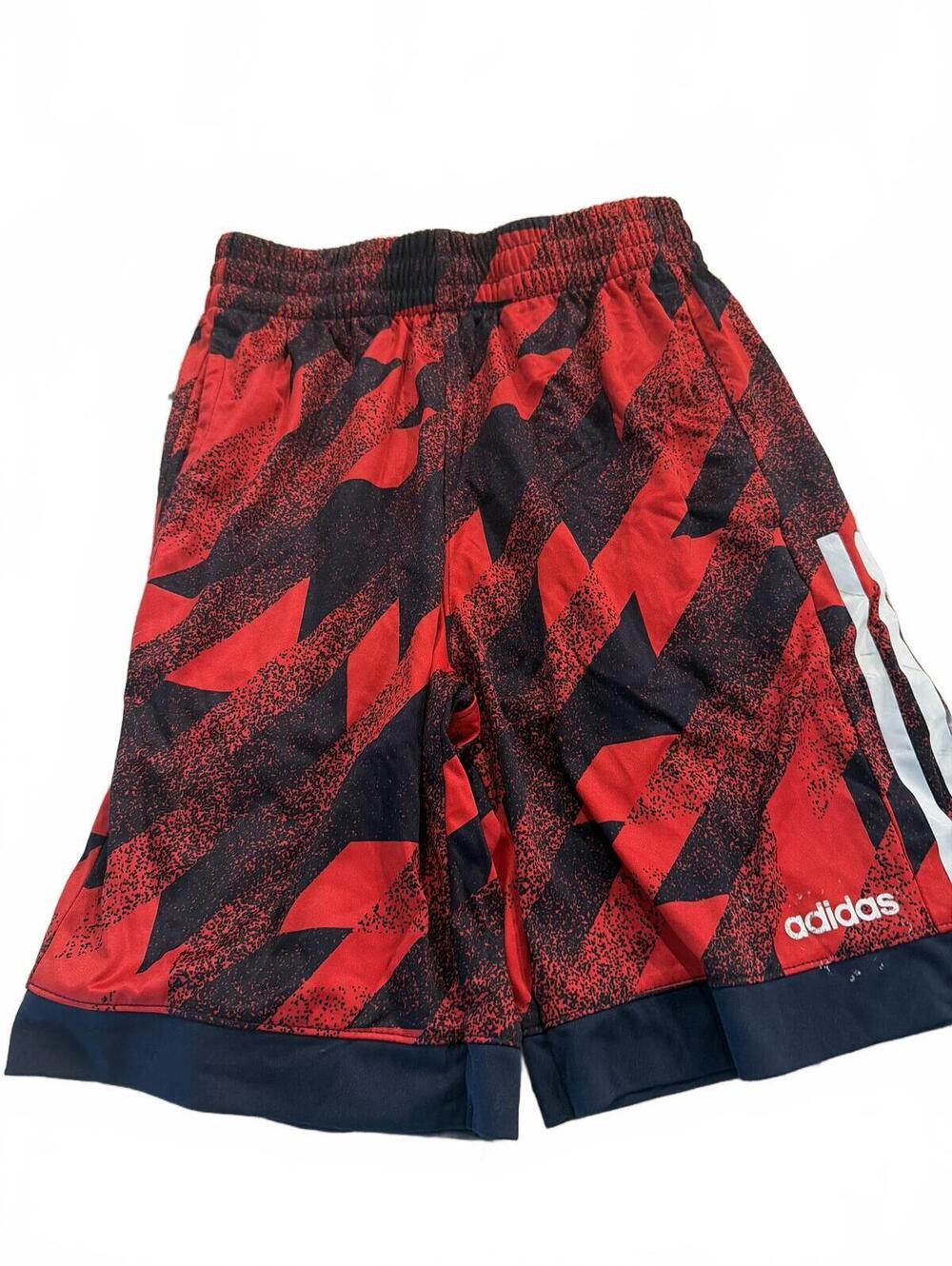 adidas Boys Medium Red Black Athletic Shorts